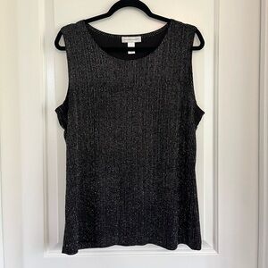 Christopher & banks colourful glitter striped layering top size lg